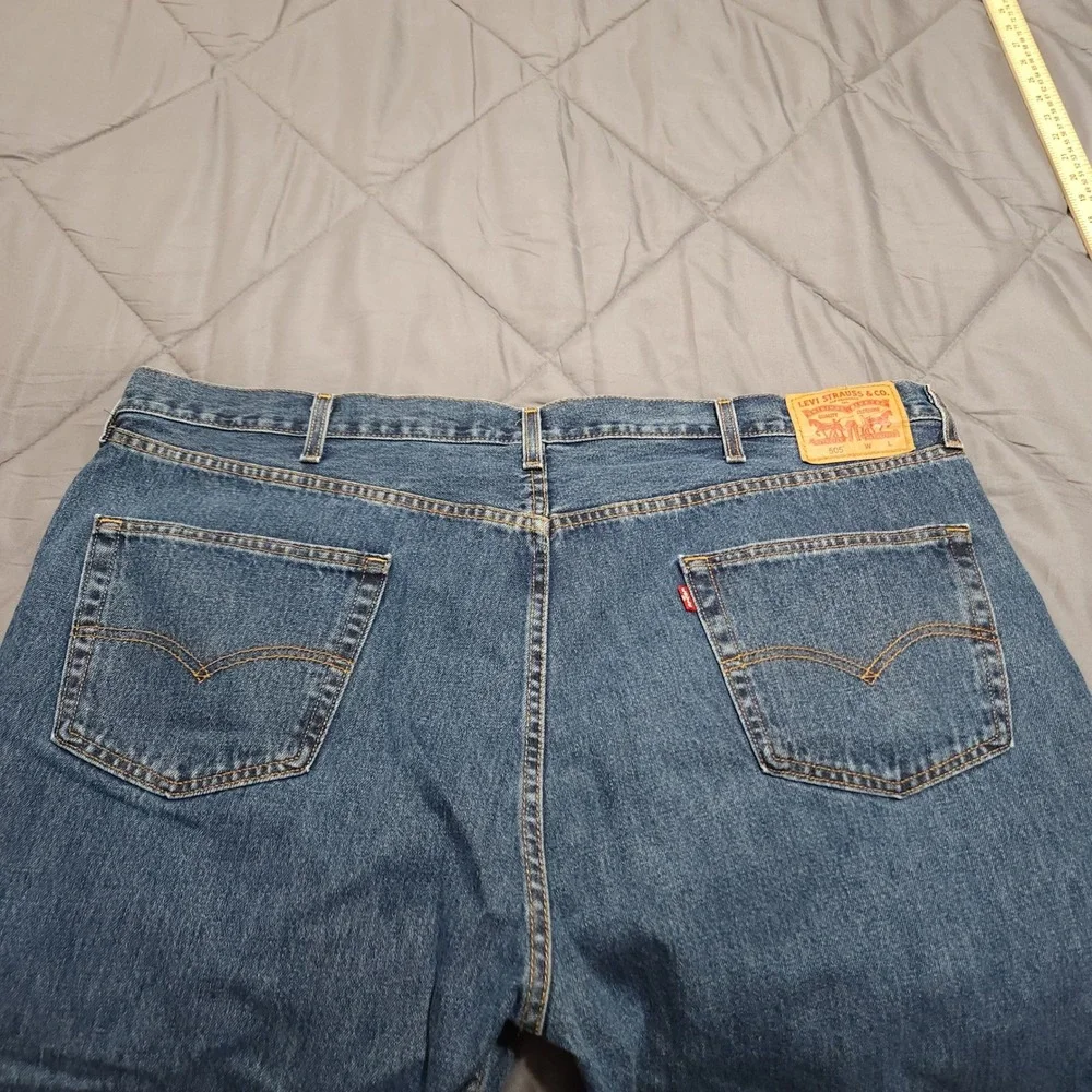 Levis 505 Regular Fit Men Jeans 48x30 Blue Denim Straight 100% Cotton - See Size